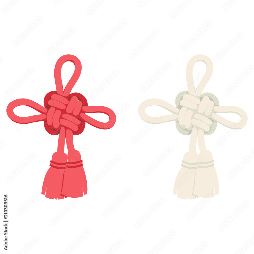 組紐 菊結び 紅白セット Stock ベクター Adobe Stock