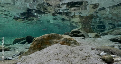 Mountain stream clear water photo