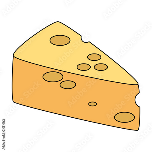 cheese piece healthy food vector illustration design