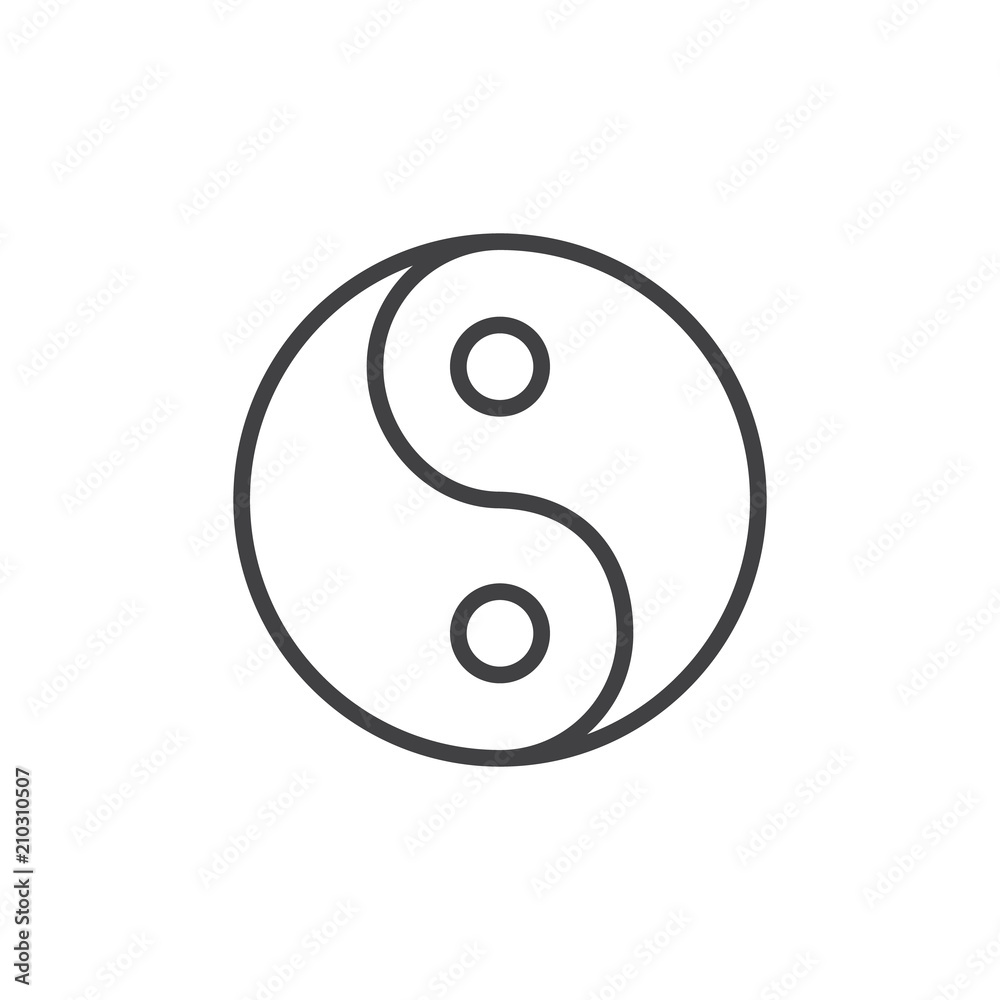 Yin yang outline icon. linear style sign for mobile concept and web design. Religion simple line vector icon. Taoism symbol, logo illustration. Pixel perfect vector graphics Yin yang outline icon. linear style sign for mobile concept and web design. Religion simple line vector icon. Taoism symbol, logo illustration. Pixel perfect vector graphics