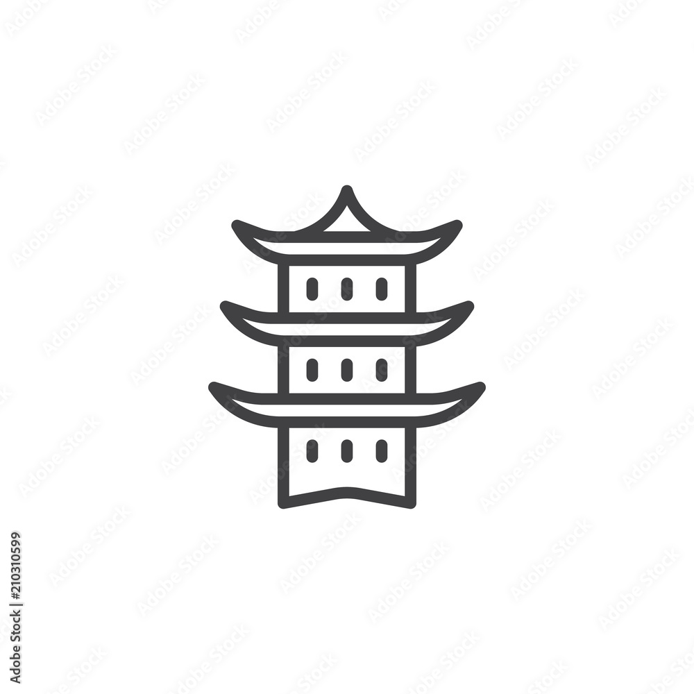 Japanese Temple Printable Adult Coloring Page From Favoreads - Etsy