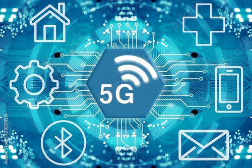 5G network wireless systems and internet.