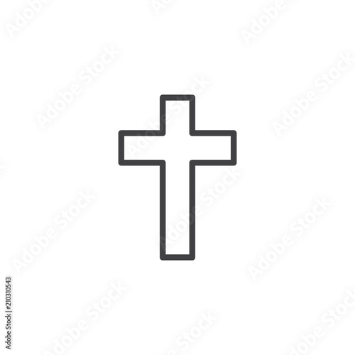 Religion Cross outline icon. linear style sign for mobile concept and web design. Christian cross simple line vector icon. Symbol, logo illustration. Pixel perfect vector graphics