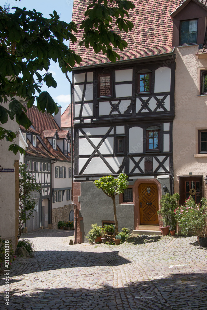  Half-timbered house in the streets of Bad Wimpfen