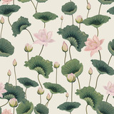 seamless pattern with lotuses
