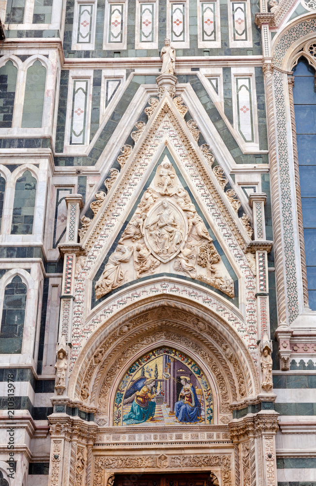 Florence Cathedral facade Piazza del Duomo Florence Tuscany Italy