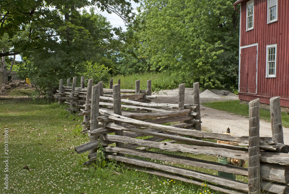 Old zigzag wooden fence around the property Old zigzag wooden fence around the property