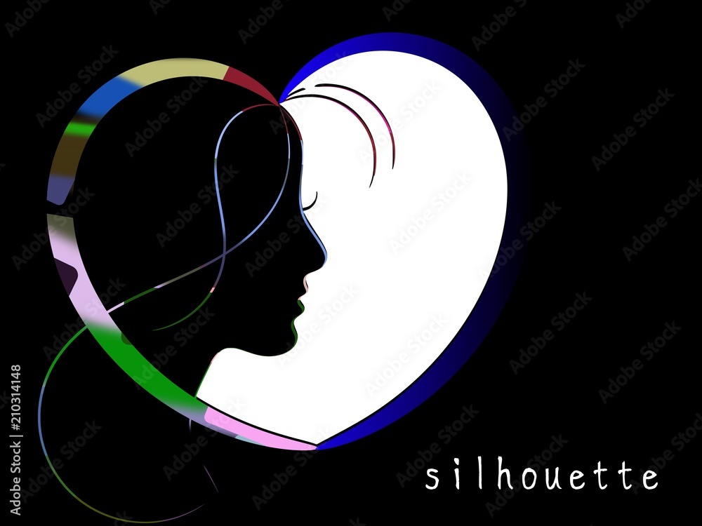女性の横顔 シルエット Stock Photo Adobe Stock