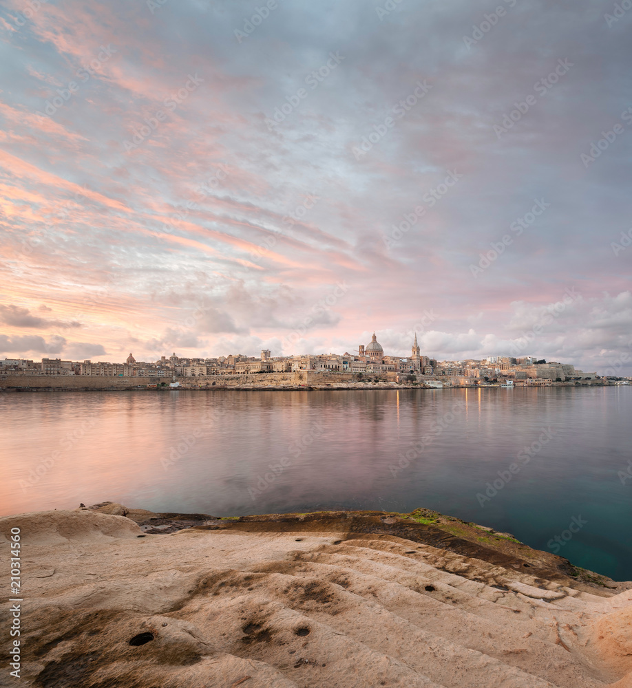 Dramatic sunrise over Valletta