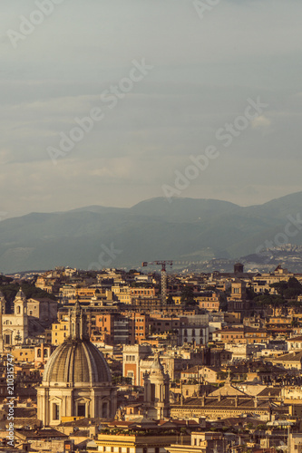 Rome city skyline view.