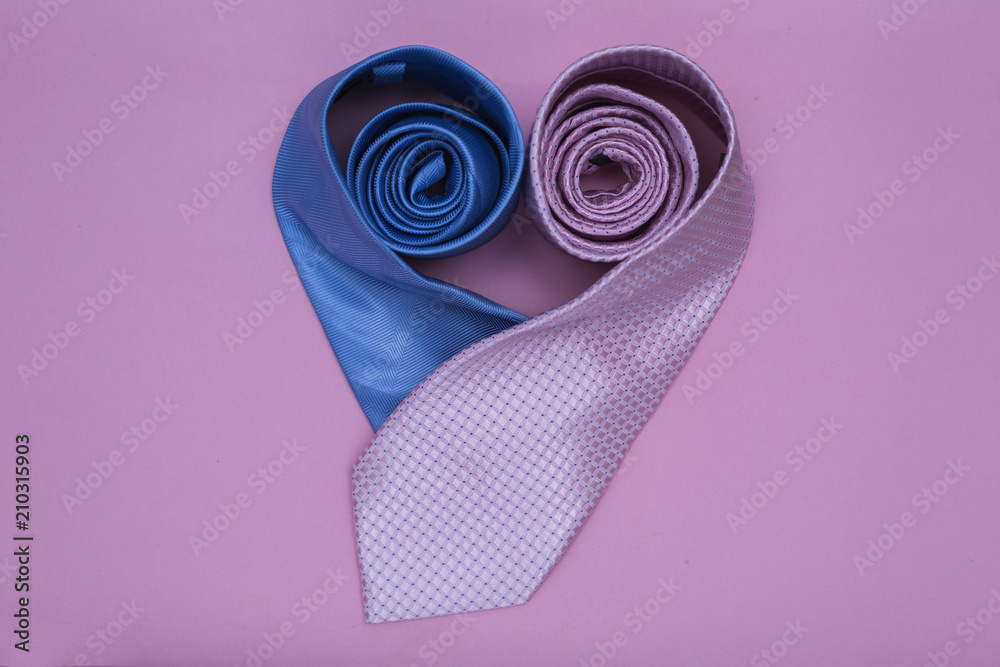Two ties in the form of heart - obrazy, fototapety, plakaty 