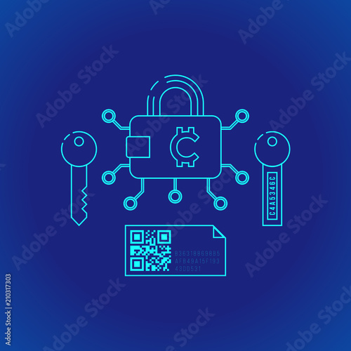 blockchain distributed ledger technology illustration.