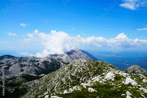 Biokovo mountains view in Croatia in summer sunny day