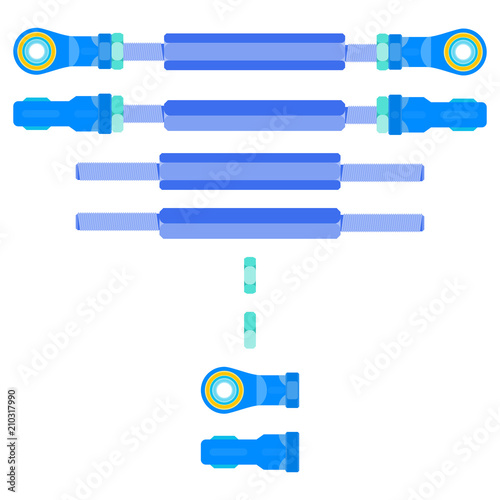 Illustration of Assembly and Components of Adjusting Tie Rod