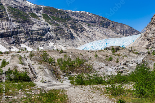 Nigardsbreen. A glacier arm of the large Jostedalsbreen glacier. Jostedal, Norway.