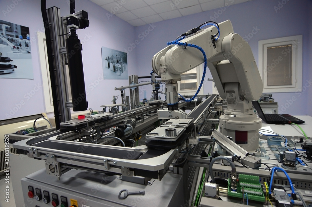 Industry 4.0 concept, smart factory manufacturing line is equipped with sensors. industrial automation line. Industry 4.0 concept, smart factory manufacturing line is equipped with sensors. industrial automation line.
