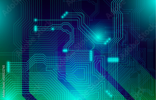 Circuit Board illustration micro scheme elements