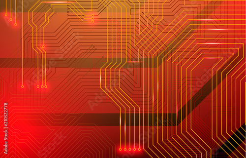 Circuit Board illustration micro scheme elements