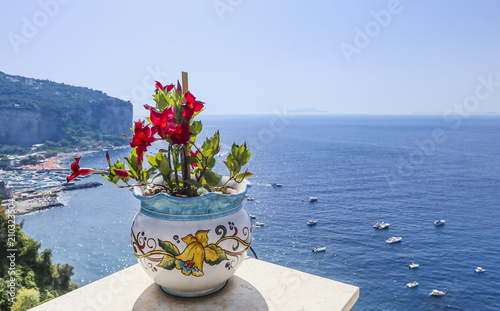 View from hotel to the Amalfi Coast near Vico Equense. Italy