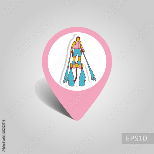 FlyBoard pin map icon. Summer. Vacation
