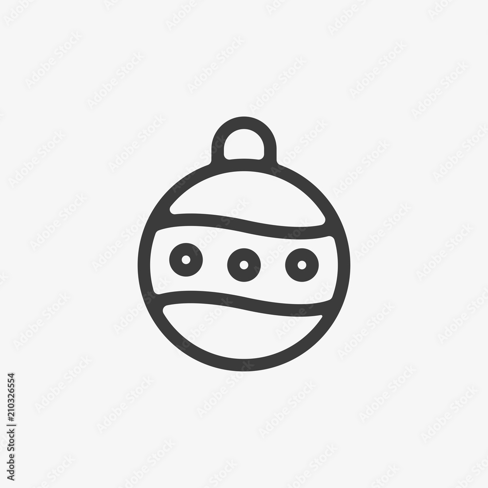Christmas ball icon, flat design best vector icon