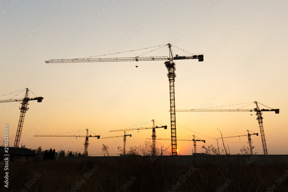 lift in site with sunset