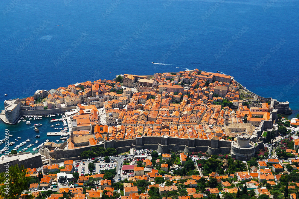 Dubrovnik old city view in Croatia in a sunny summer day