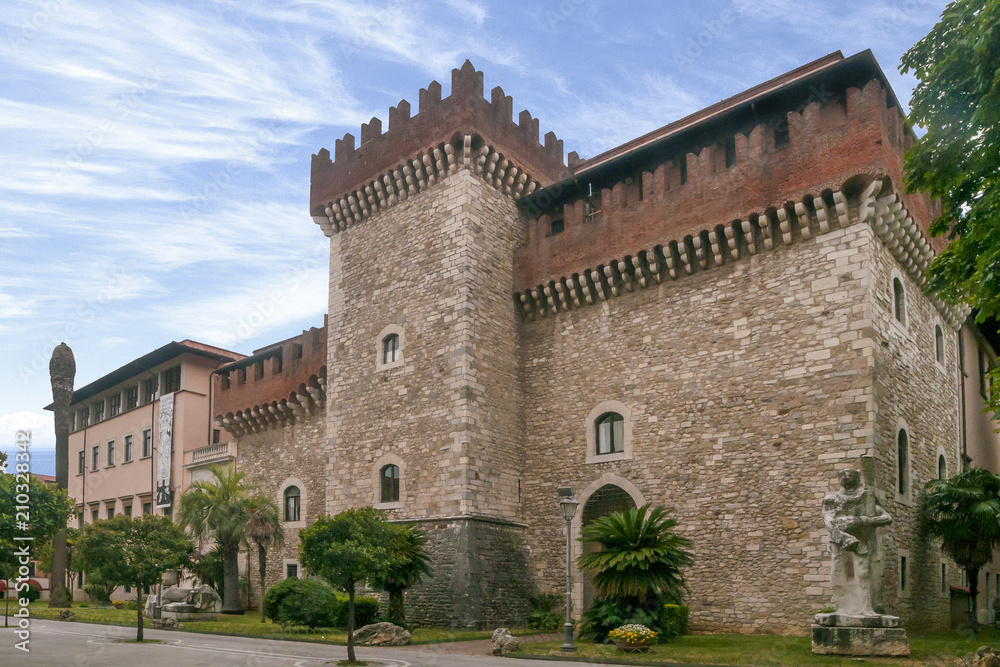 The medieval castle Cybo Malaspina in Carrara, home of the Academy of Fine Arts