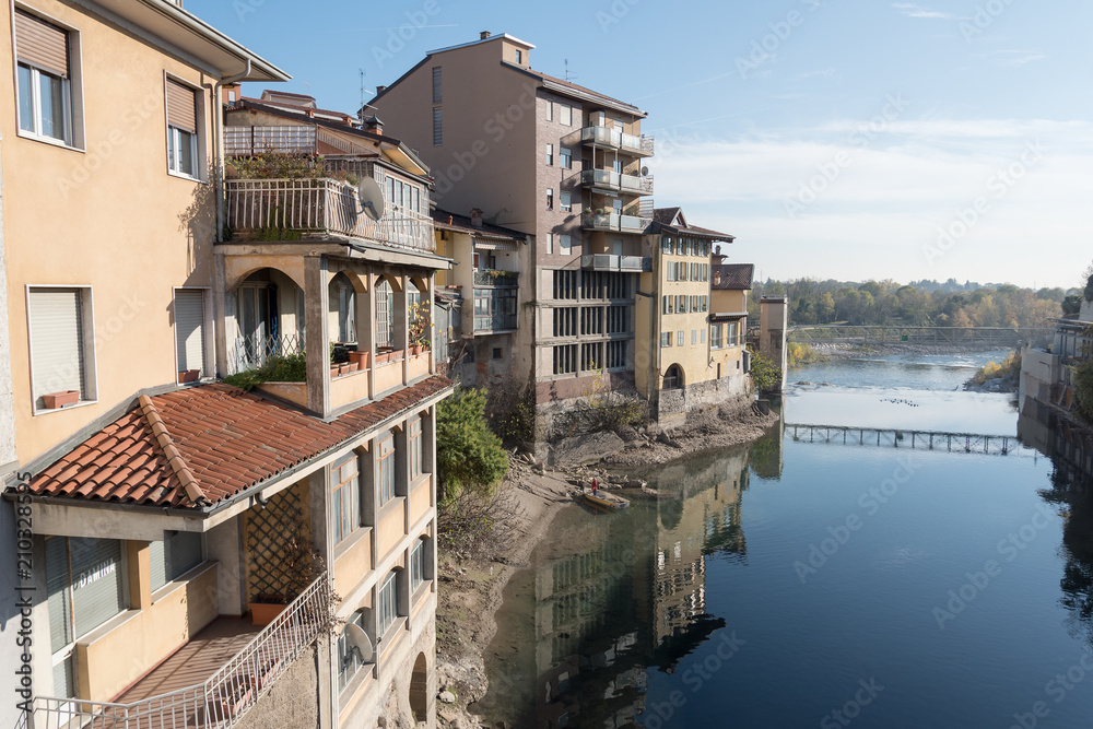 Brembo river in Bergamo, Italy.