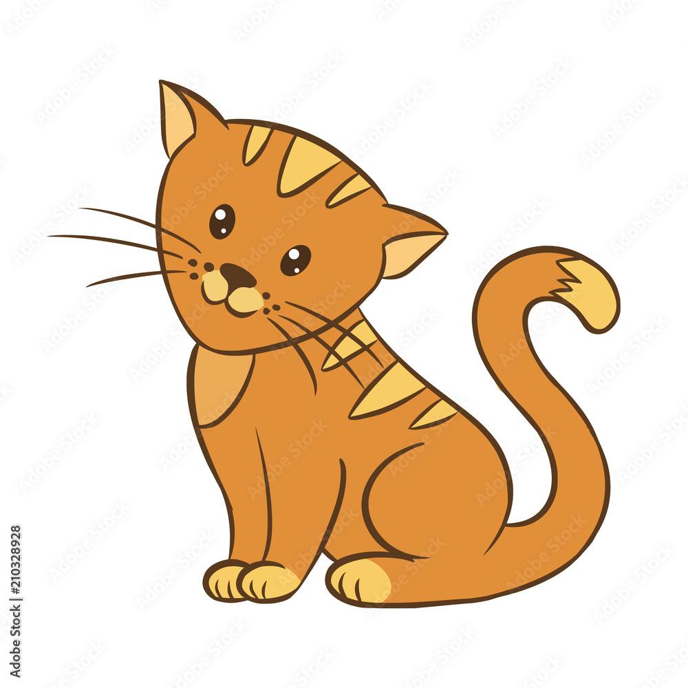 Little friendly cat on white background Little friendly cat on white background