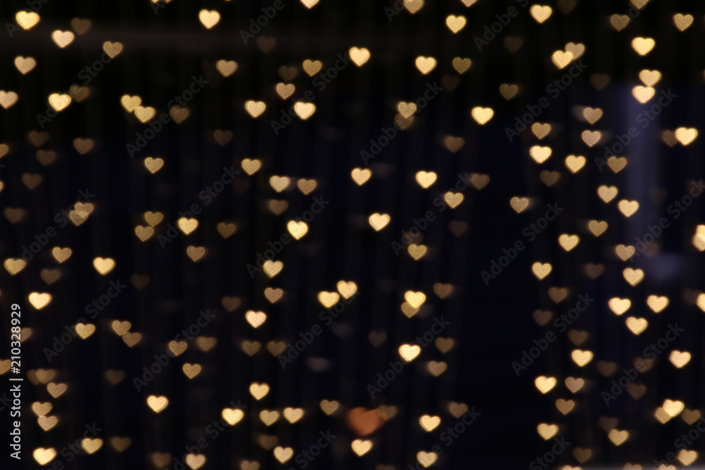 gold background bokeh lights heart soft, heart Background colorful