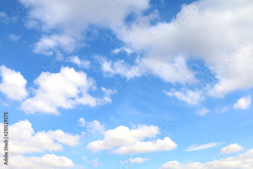 sky, sky with fluffy clouds, sky blue cloud background, cloudscape sky clear © cgdeaw