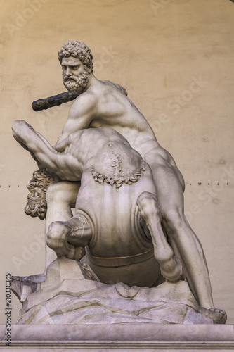 Statue Hercules and Nessus in Loggia dei Lanzi in Florence
