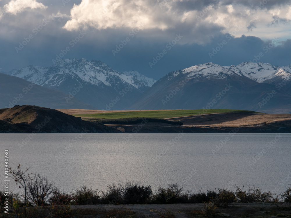 landscape plains and lake