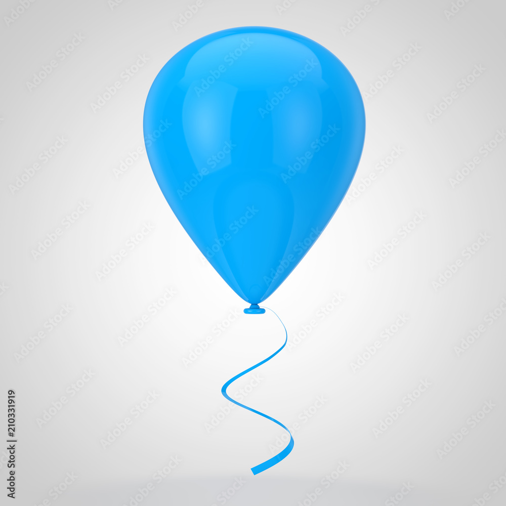 Realistic Blue Blank Mockup Balloon. 3d Rendering Realistic Blue Blank Mockup Balloon. 3d Rendering