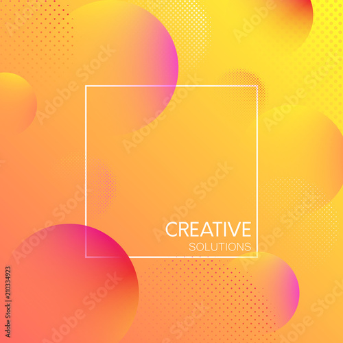 Orange creative solutions background with bubbles pattern.