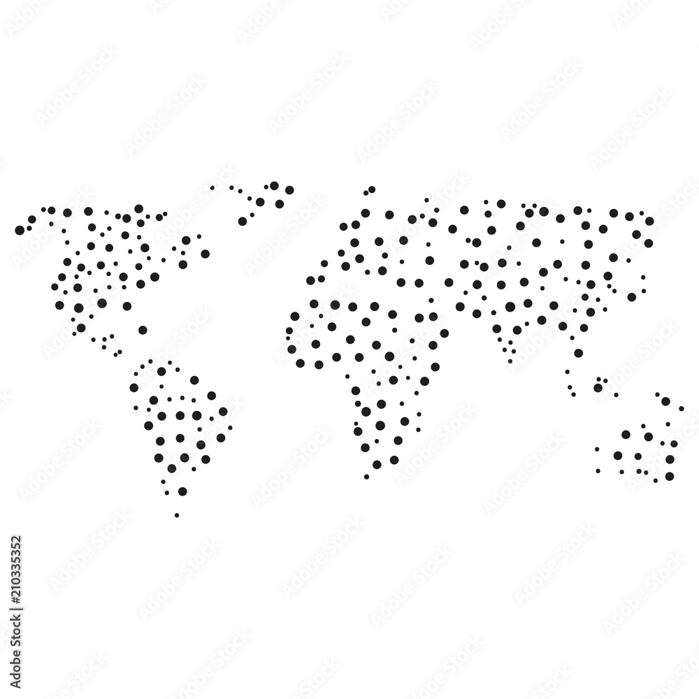 World vector map. dotes World vector map. dotes