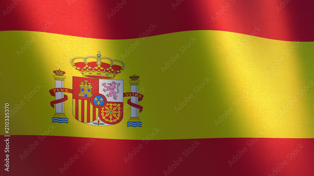 Spanish flag. 3d illustration of waving flag of Spain Spanish flag. 3d illustration of waving flag of Spain
