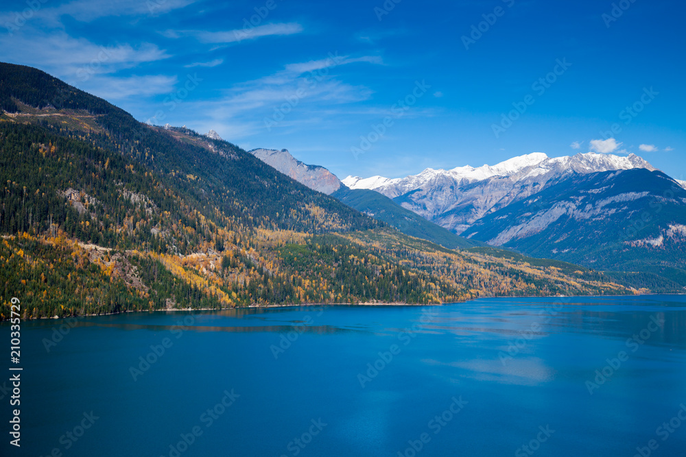 Autumn at Kinbasket Lake in British Columbia, Canada