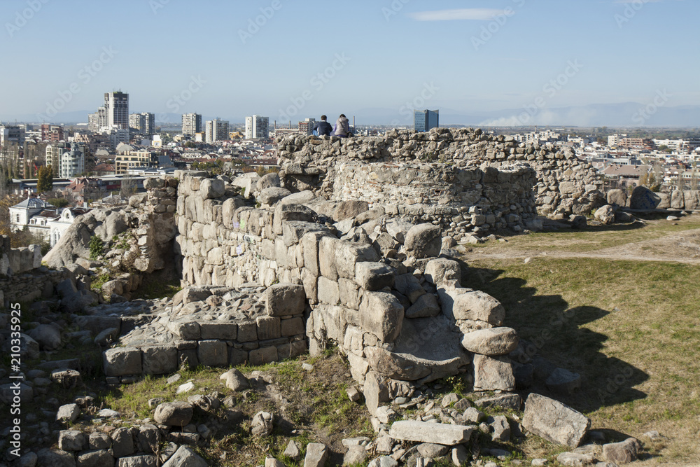 PLOVDIV, BULGARIA - NOVEMBER 09, 2015: Ruins of ancient town Phi