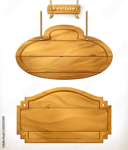 Wooden board, sign vector