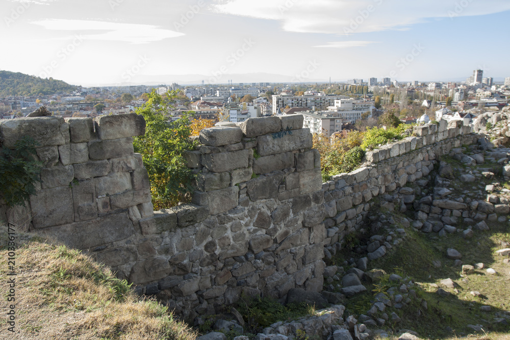 PLOVDIV, BULGARIA - NOVEMBER 09, 2015: Ruins of ancient town Phi