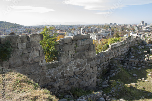 PLOVDIV  BULGARIA - NOVEMBER 09  2015  Ruins of ancient town Phi