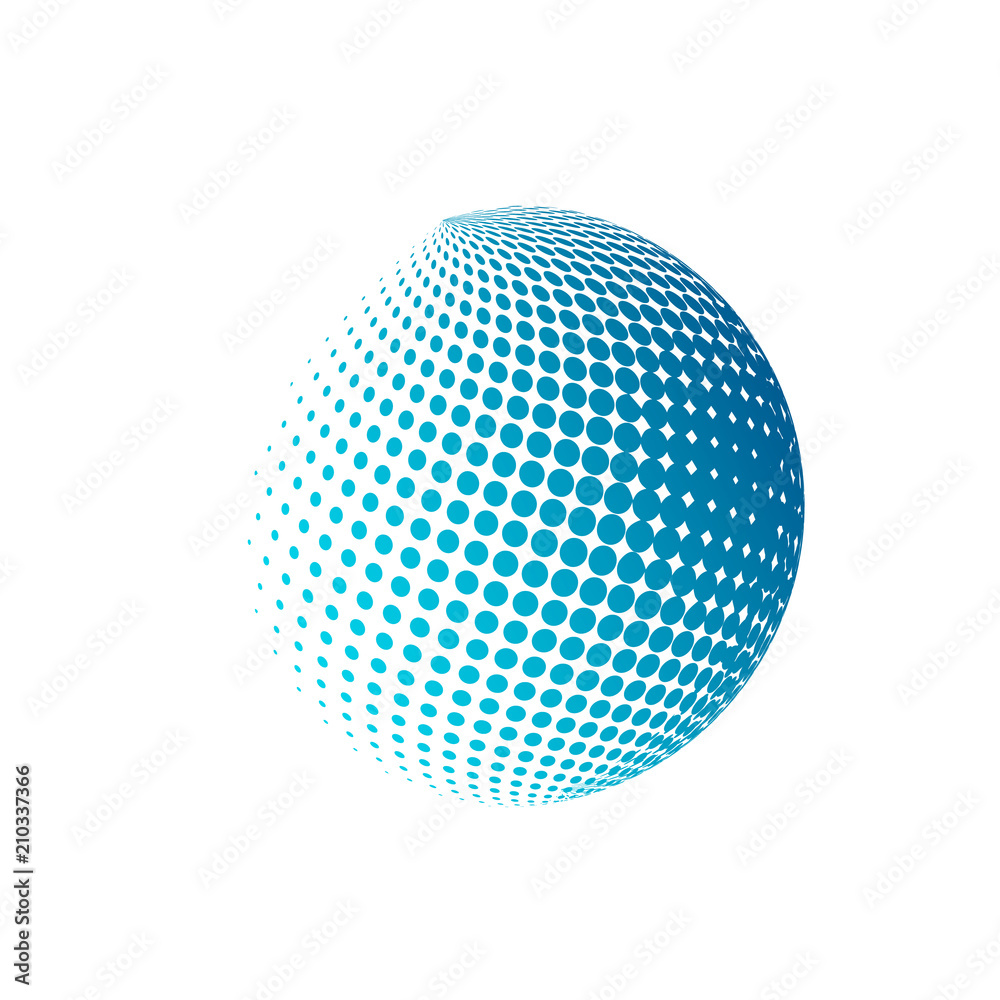 Halftone globe sign Halftone globe sign