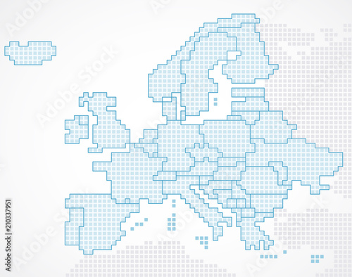 Europe continent with separated states