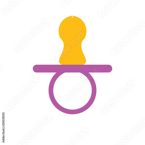 vector Child pacifier illustration - baby child symbol - sleep toy sign
