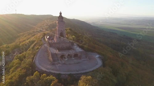 Kyffhauser Monument and Landscape Under Sunny Sky
