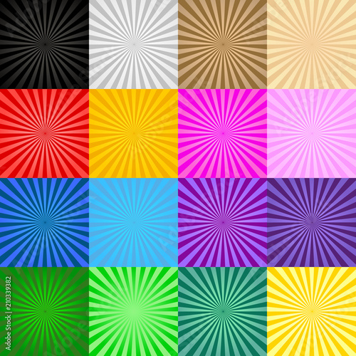 Neon abstract backgrounds set