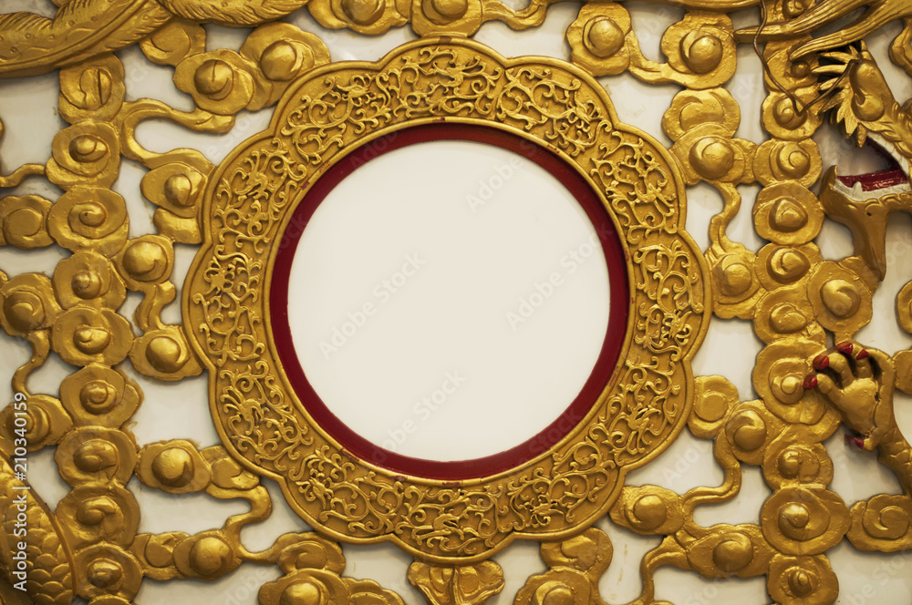 Pattern Design on wall frame of Chinese style with empty white space in ...