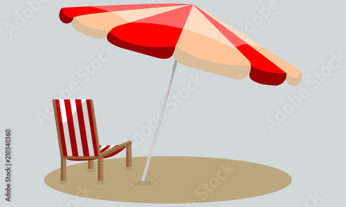 Silla con Sombrilla playera